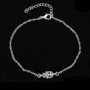 NEW Fatima hamsa Palm bracelet, protection bracelet, hamsa anklet, silver